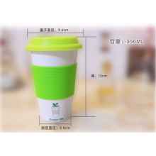 Haonai starbucks double walled mug ceramic take away mug travel mug